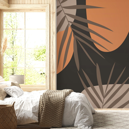 Papier peint panoramique - Feuilles Boho