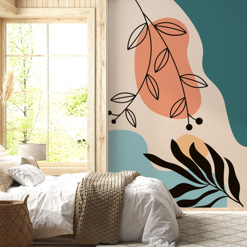 Papier peint panoramique - Feuilles Boho