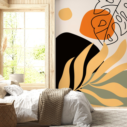 Papier peint panoramique - Feuilles Boho