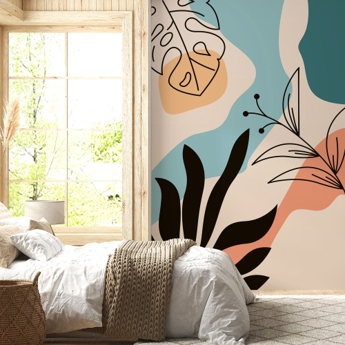 Papier peint panoramique - Feuilles Boho
