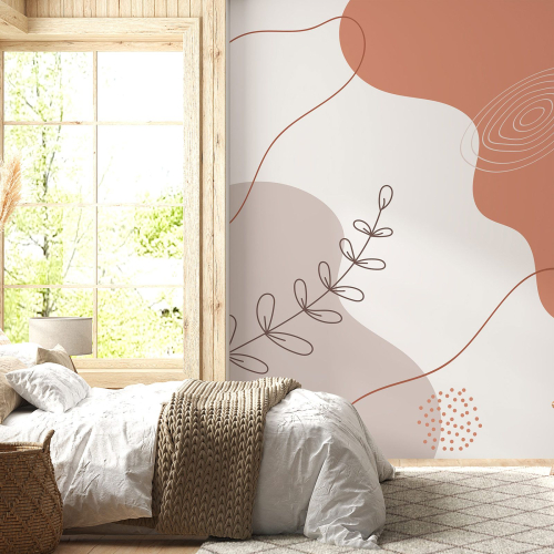 Papier peint panoramique - Feuilles Boho