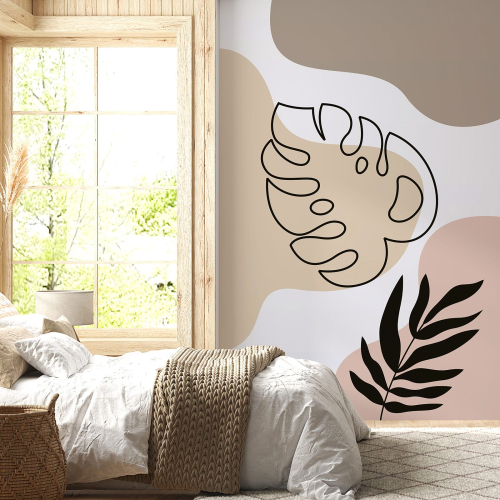Papier peint panoramique - Feuilles Boho