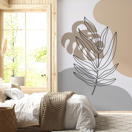 Papier peint panoramique - Feuilles Boho
