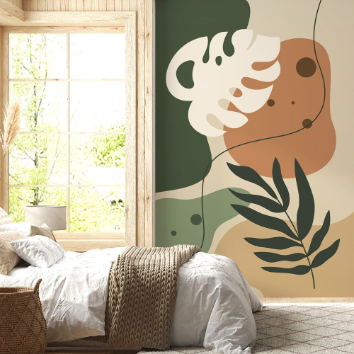 Papier peint panoramique - Feuilles Boho