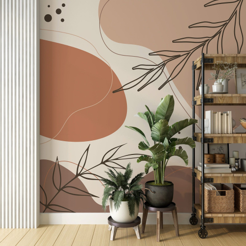 Papier peint panoramique - Feuilles Boho