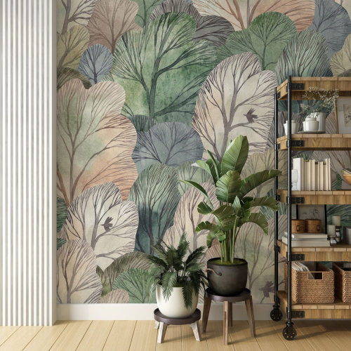 Papier peint panoramique - Feuilles Design