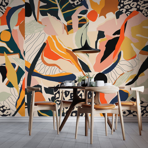Papier peint panoramique - Feuilles Design