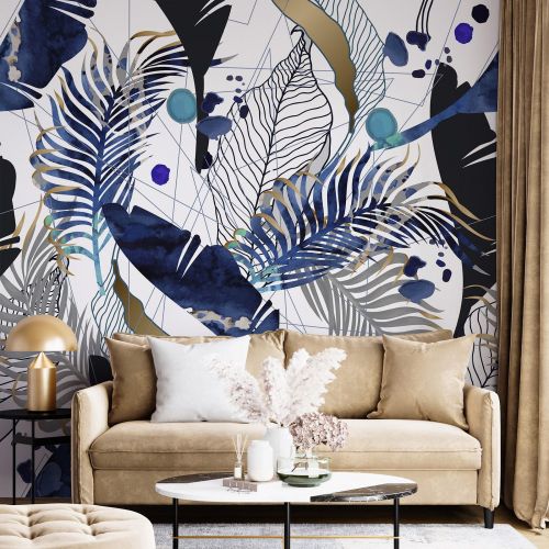 Papier peint panoramique - Feuilles Design