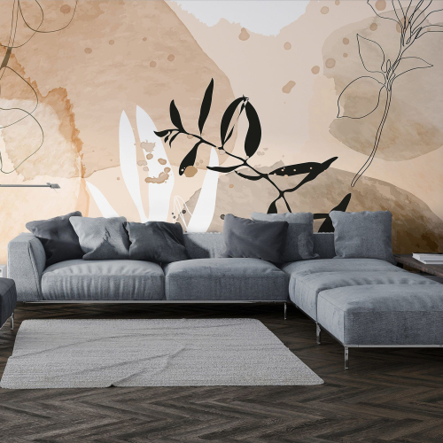 Papier peint panoramique - Feuilles Design