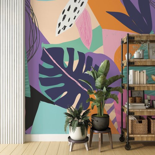 Papier peint panoramique - Feuilles design