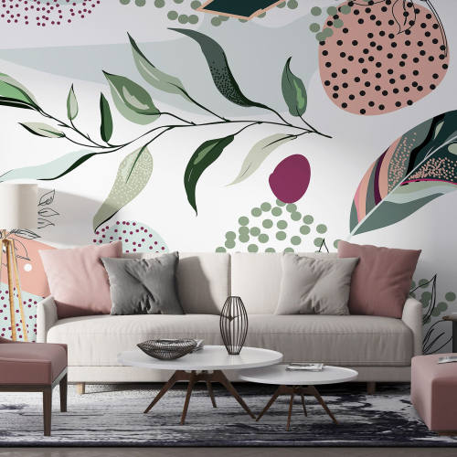 Papier peint panoramique - Feuilles design