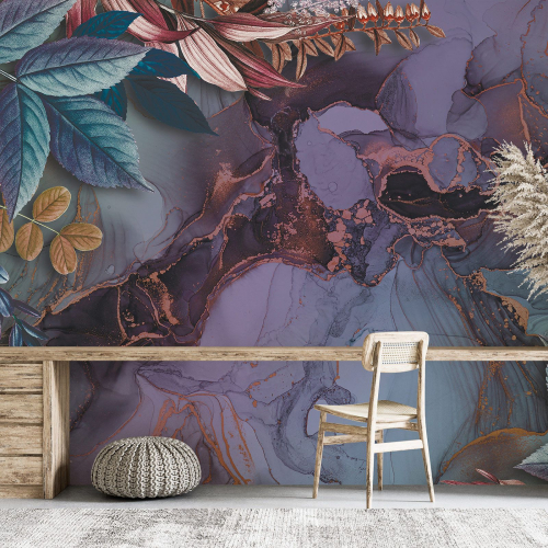 Papier peint panoramique - Feuilles Design