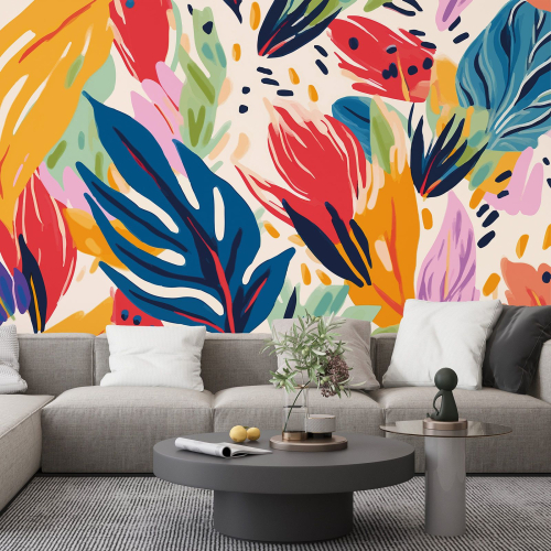 Papier peint panoramique - Feuilles Design