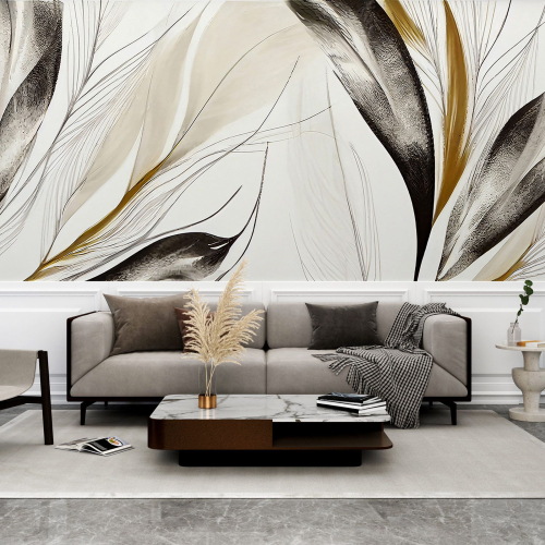 Papier peint panoramique - Feuilles Design