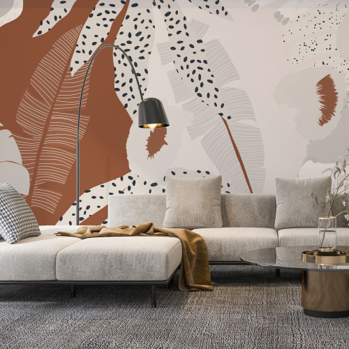 Papier peint panoramique - Feuilles Design