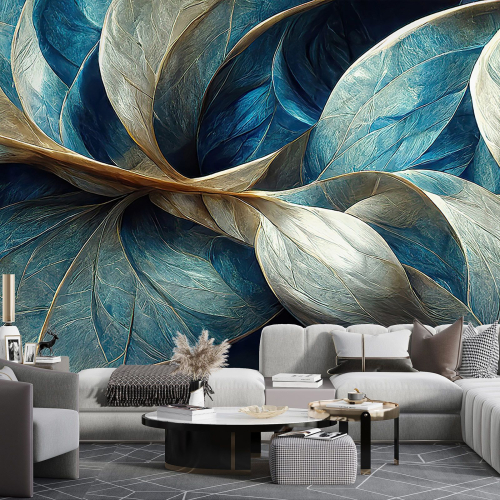 Papier peint panoramique - Feuilles Design 3D