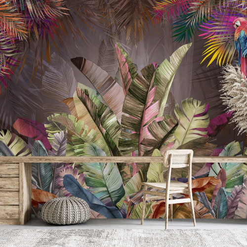 Papier peint panoramique - Feuilles Tropical