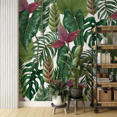 Papier peint panoramique - Feuilles tropicales - 1606