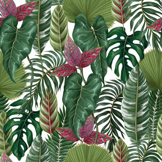 Papier peint panoramique - Feuilles tropicales - 1606