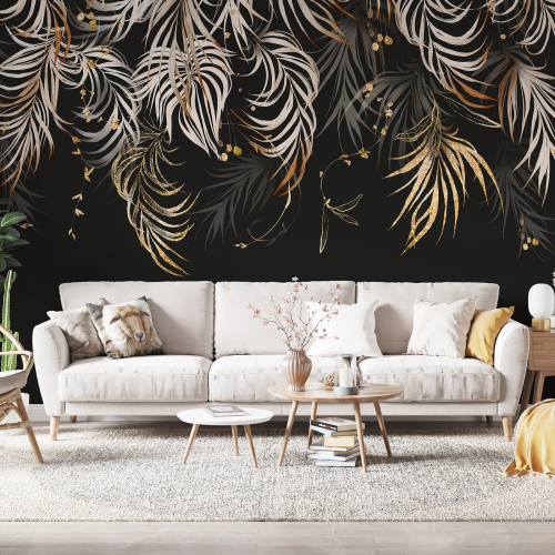 Papier peint panoramique - Feuilles tropicales