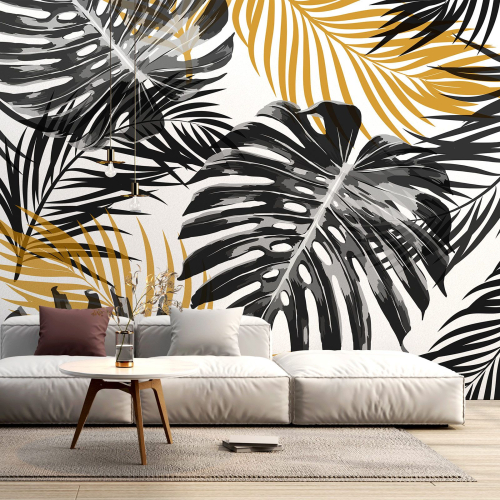 Papier peint panoramique - Feuilles tropicales