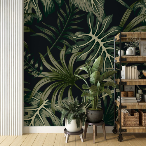 Papier peint panoramique - Feuilles tropicales