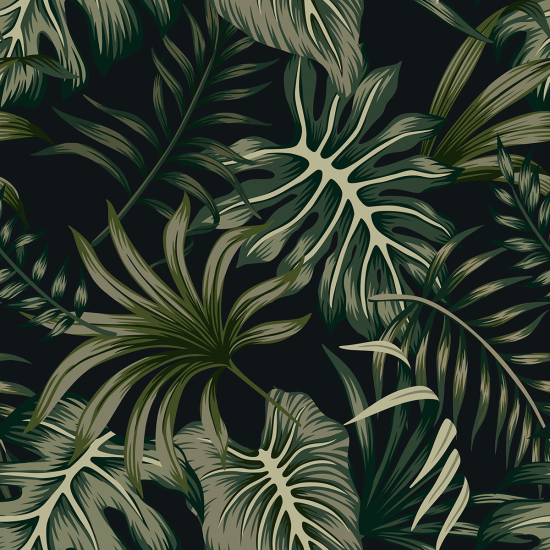 Papier peint panoramique - Feuilles tropicales