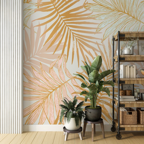 Papier peint panoramique - Feuilles tropicales