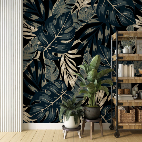 Papier peint panoramique - Feuilles tropicales