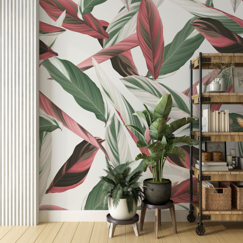 Papier peint panoramique - Feuilles tropicales