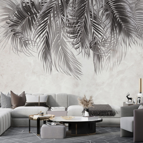 Papier peint panoramique - Feuilles tropicales