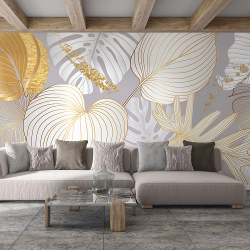 Papier peint panoramique - Feuilles tropicales