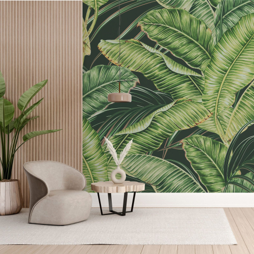 Papier peint panoramique - Feuilles tropicales