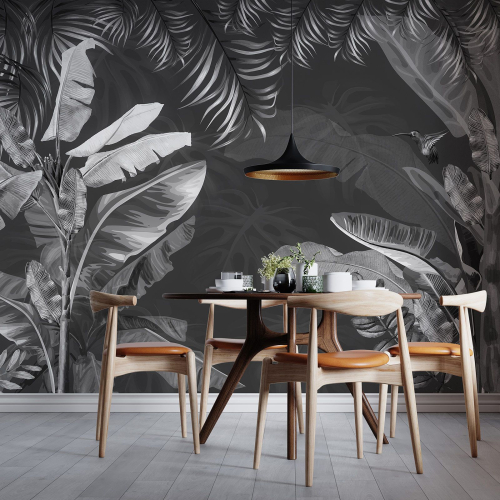 Papier peint panoramique - Feuilles tropicales