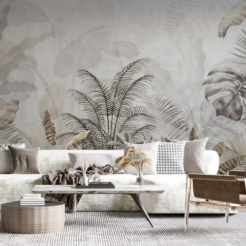 Papier peint panoramique - Feuilles tropicales