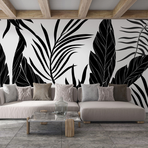 Papier peint panoramique - Feuilles tropicales