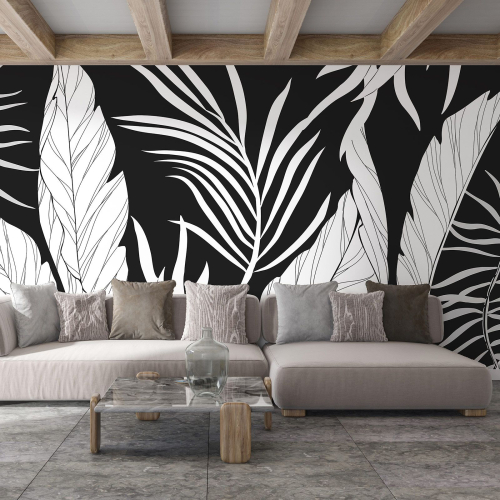 Papier peint panoramique - Feuilles tropicales