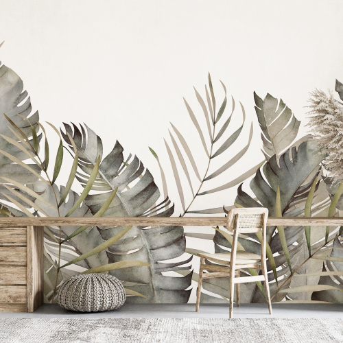 Papier peint panoramique - Feuilles tropicales