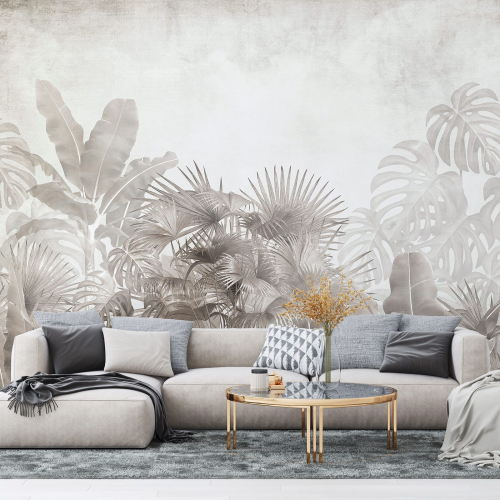 Papier peint panoramique - Feuilles tropicales