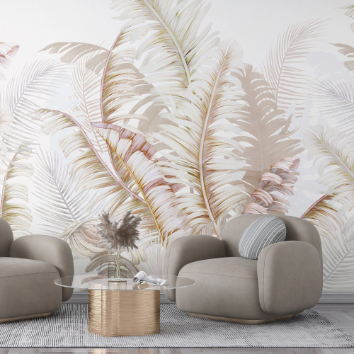 Papier peint panoramique - Feuilles tropicales