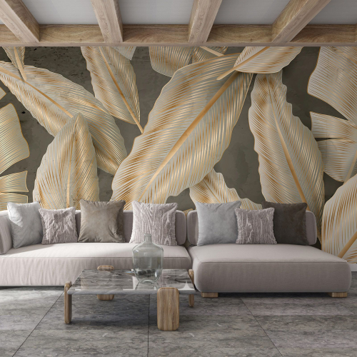 Papier peint panoramique - Feuilles tropicales