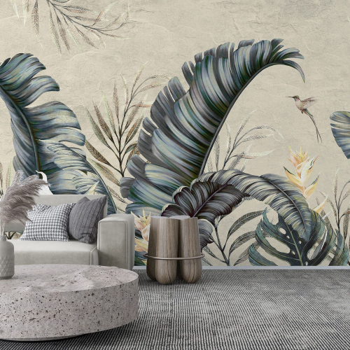 Papier peint panoramique - Feuilles tropicales