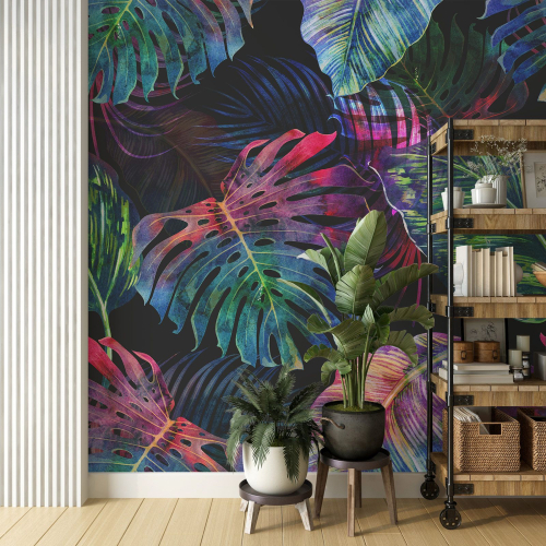 Papier peint panoramique - Feuilles tropicales