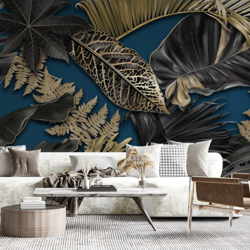 Papier peint panoramique - Feuilles tropicales