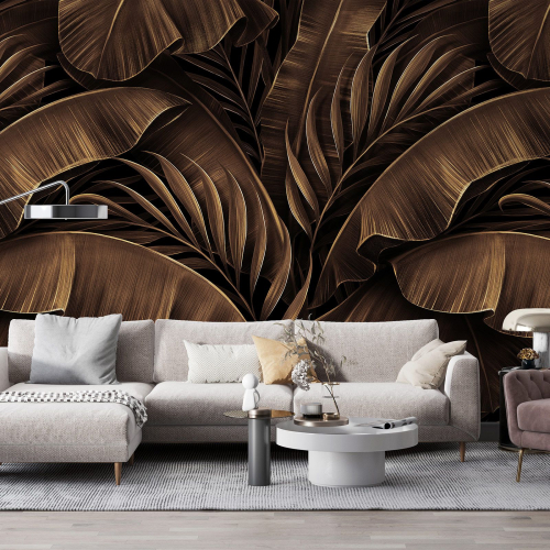 Papier peint panoramique - Feuilles tropicales