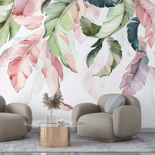 Papier peint panoramique - Feuilles tropicales
