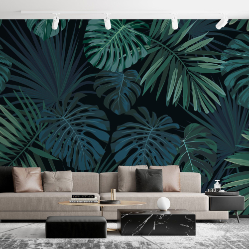 Papier peint panoramique - Feuilles tropicales