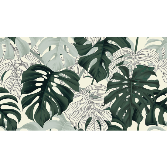 Papier peint panoramique - Feuilles tropicales