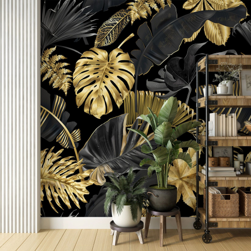 Papier peint panoramique - Feuilles tropicales