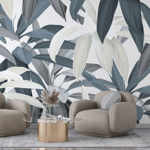 Papier peint panoramique - Feuilles tropicales